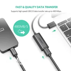  4 UGREEN US103 USB 2.0 Active Extension Cable-3M وصلة يوجرين مع محول