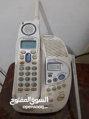  2 تلفون ارضي  لا سلكي باناسونيك  بحال الوكالة