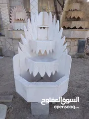  28 نوافير حجرية ابيض قطر 1متر البحرة  مع حوضين بالوسط مع الوصلات شامل التركيب والتشغيل
