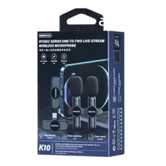  2 Remax K10 Ryusic Series One-to-Two Live Stream Wireless Microphone -Iphone مايكرفون لاسلكي ايفون