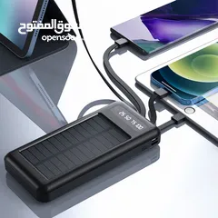  22 شاحن بور بانك شمسي و كهرباء بطاريه 20000 مللي امبير شحن تلفون خلوي طاقه شمسيه اضائه power Bank