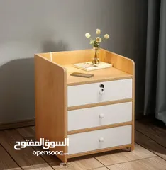  2 كامودينة خشبي مع قفل