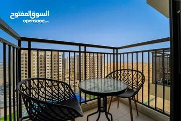  11 دبي تاون سكوير شارع حصة  غرفة وصالة  مفروشه سوبرلوكس مع بلكونة - ايجار شهري