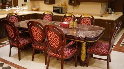  5 DINNING TABLE AND CROCKERY CABINET FOR SALE
