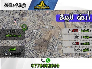  1 رقم الأعلان (5184) قطعة ارض للبيع في المعادي قرب دوار الحكمة