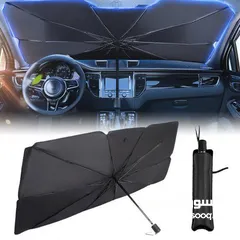  1 مظلة قابلة للطي للسيارة لمقاومة أشعة الشمس المباشرة وعزل حراري لتقليل درجة الحرارة داخل السيارة بشكل