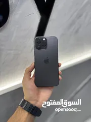  1 ايفون 14 برو ماكس 128 جيجا لون اسود وكالة بطارية عالية 94% ومكفول وبحالة الجديد