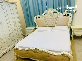  7 لايجار الشهري شقه 3 غرف وصاله مفروشة سوبر كلاس بالروضة عجمان