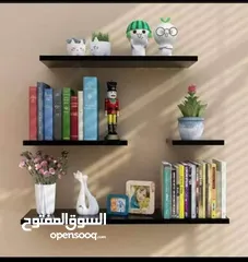  13 رفوف خشب شاشه ومطبخ وحمام وديكور حائط وستاند مكياج وجلاتين وغيره