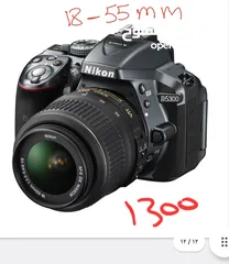  1 كاميرا نيكون D5300 مع عدسة  18-55