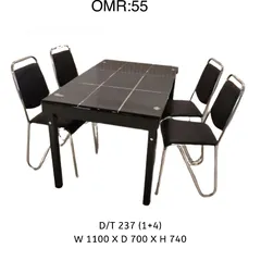  6 STEEL DINING TABLE 1+4