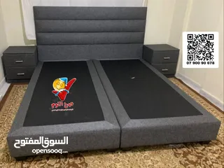  15 سرير فندقي مكفول (بوكس+راسية ) + فرشة صحية زنبركية او اسفنجية-مقاس مفرد ومزدوج شامل التوصيل والتركيب