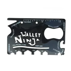  1 Wallet Ninja 18 in 1 Multi-purpose Credit Card Size Tool - Black