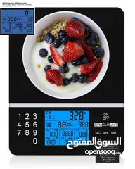  6 حساب السعرات الحرارية ميزان مطبخ رقمي متعدد الوظائف، وزن طعام إلكتروني عالي الدقة مع شاشة LCD كبيرة،
