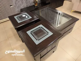  8 طقم طاولات موديل امريكي ج 3قطع تحفة فنيه خشب سويد بسعر مغري جدا
