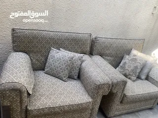  5 كنب عدد 2 مفرد خشب ثقيل