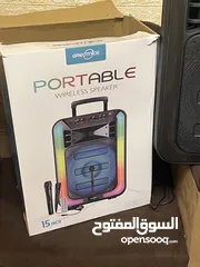  3 سماعة حفلات BT Speaker .. 15 inch  لا سلكية .. جديدة جدا استعمال مرة واحدة فقط . التواصل عبر الواتس