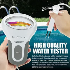  2 جهاز اختبار جودة المياه 2 في 1 بمقياس مزدوج لدرجة الحموضة ومستوى الكلور 2 in 1 Water Quality Tester