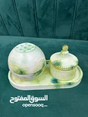  6 طقم ( مبخر + علبة بخور + صينية )