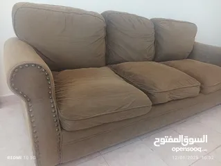  4 3- Seater Comfy Sofa (Pan Emirates) in good & clean fabric 2 years normal usage in good condition.