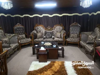  2 طقم كنب 9 مقاعد مع برادي عدد 3 تفصي للبيع او البدل على طقم راتان