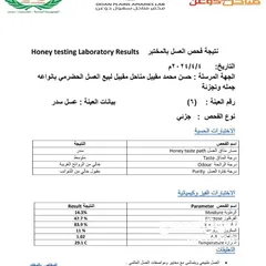  1 عسل سدر ملكي علئ الفحص في المختبر نسبة سكر قليل جدا