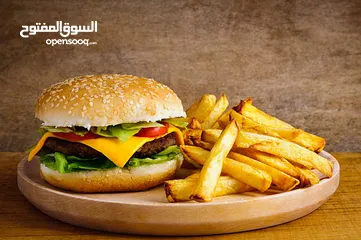  1 برجر مع شبس _ بورجر مع الشبس / تصليح منزلي Burger