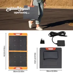  2 طاقة شمسية متنقله مع قاعده 150W و18V