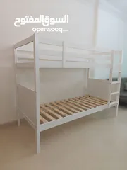  1 bunk bed made of natural hard wood  تخت طابقين خشب زان بالكامل