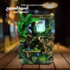  2 نافورة ديكور بمجرى ماء وشلال مضيء أضف لمسة من الهدوء والجمال الطبيعي لبيتك او مكتبك مع هذا التصميم