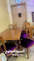  12 للبيع طقم كنب وطاوله سفره خشب لاتيه