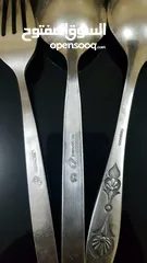  3 spoons & forks set silver U.S.S.R Union antiques 70th anniversary