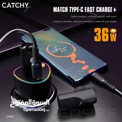  3 شاحن سيارة 36W مع سماعه بلوتوث بشكل عصري  كفاله حقيقية سنه من شركة LENYES
