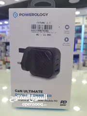  1 Powerology Gan ultimate dual pd charger + 1 Usb port