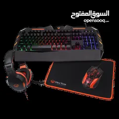  2 MEETION C500 GAMING 4 IN 1 KITS KEYBOARD MOUSE HEADPHONE AND MOUSE PAD-كيبورد وماوس سلكي قيمينق مضيء
