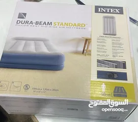  1 فرشة انتكس مع منفاخ داخلي ألون بيج للنوم و التخيم و الرحلات