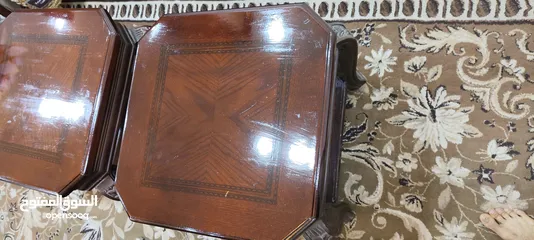  3 طاولات مستعملة خشب زان قشرة بلوط