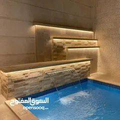  6 شقه أبراج عبدون الطابقية الفاخره بمساحة 355م/شبه أرضي مع ترسات خارجية و مسبح (230 متر)