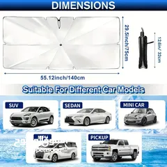  9 Universal Front Windshield Sunshade with 360° Bendable Handle