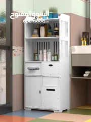  2 ستاند الحمام العصري PVC اناقة ونظام في قطعة وحدة  تصميم انيق باللون الأبيض يضيف لمسة فخمة لأي زاوية