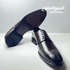  3 حذاء رسمي جلد طبيعي ماركة Lucci Verrosi جديد لون بني