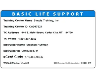  3 شهادة الإنعاش القلبي الرئوي( BLS  & CPR AED )  جمعية القلب الأمريكية  American Heart Association