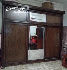  3 غرفة نوم لاتيه 18 محرفة زان سرير وخزانة وتسريحة و2 كمدينة