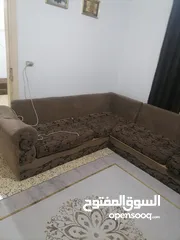  1 طقم سعودي كورنر لون بني خشب لاتي