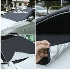  2 غطاء السيارة الامامي القابل للطي مناسب لكل انواع السيارات تركيب سهل قماش بوليستر