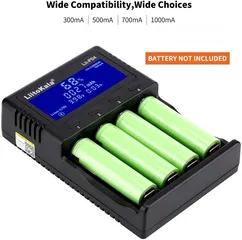  4 شاحن بطاريات رباعي  ليثيوم مع شاشة عالي الجودة LIITOKALA LII-PD4 Smart Battery Charger