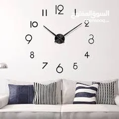  10 ساعه  حائط  ضخمه ديكور  ساعة  لون ذهبي و اسود و فضي مرآه و بني  حجمين