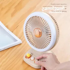  4 مروحه مكتب  تدفق هواء هادئ متغير السرعة، تعمل ببطارية قابلة لاعادة الشحن  عل سعر العرض استغلو الفرصه