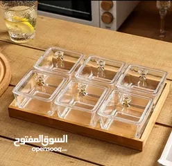  6 صحون بقاعده خشبيه