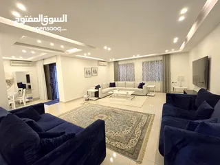 5 عبدون شقة مفروشة جديد 3 نوم مع حديقة كبيرة و كراج خاص